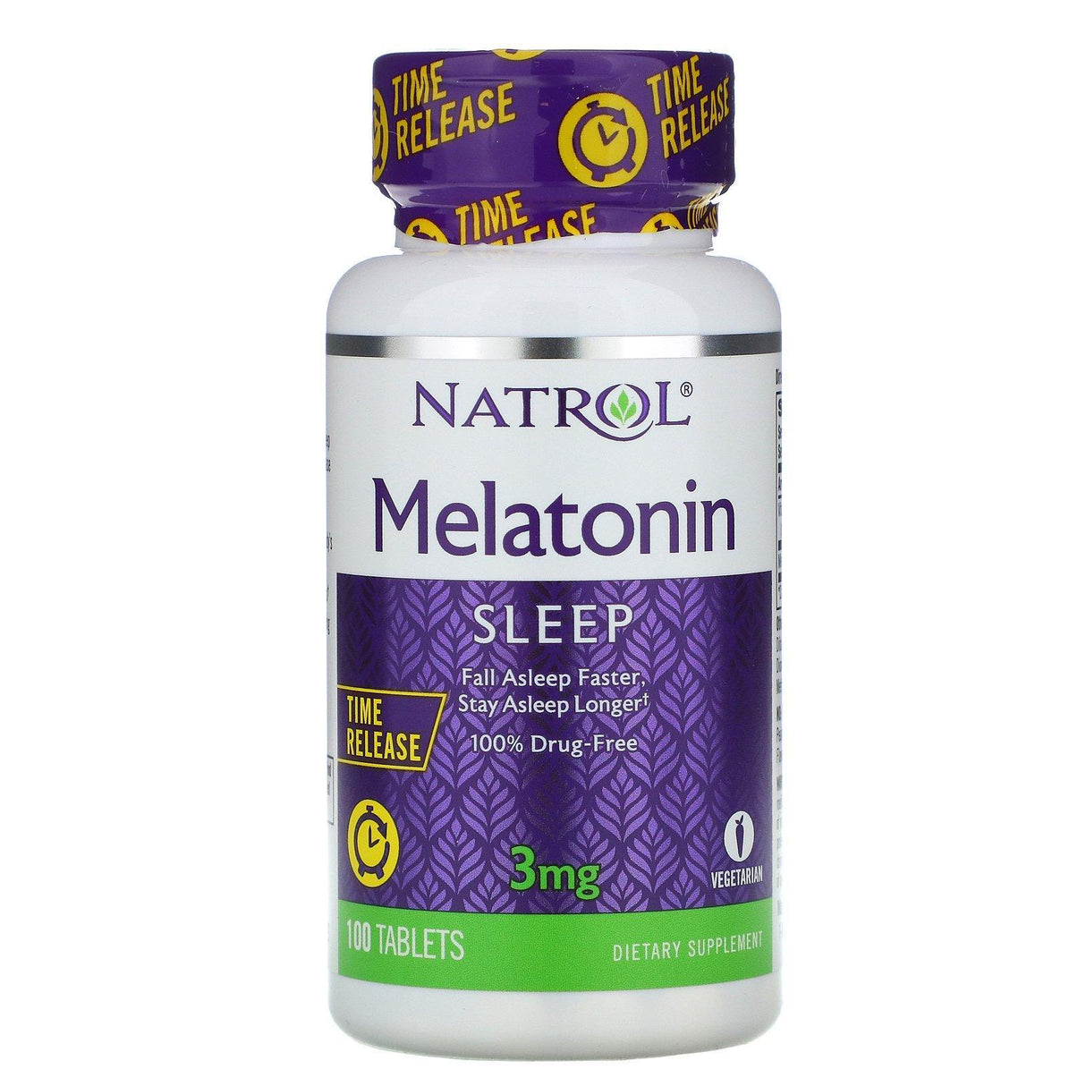 Natrol, Melatonin, Time Release, 3 mg, 100 Tablets - Supply Center USA