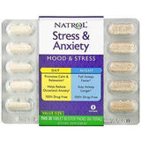 Natrol, Stress & Anxiety, Day & Night, Two 30 Tablet Blister Packs (60 Total) - Supply Center USA