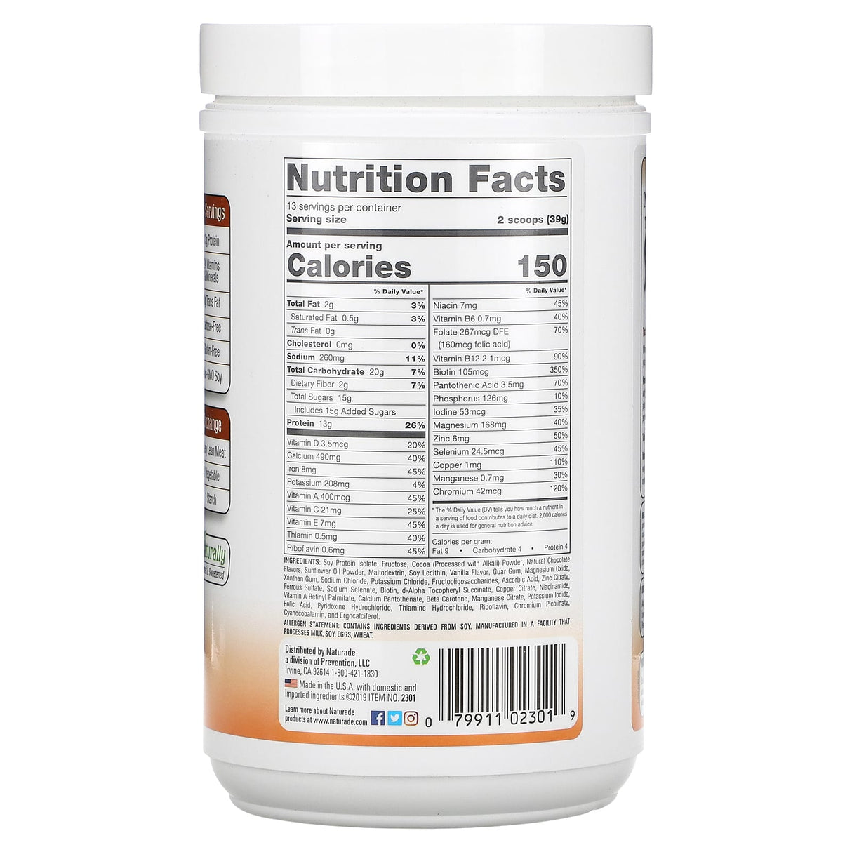 Naturade, Total Soy, Meal Replacement, Strawberry Cream, 17.88 oz (507 g) - Supply Center USA