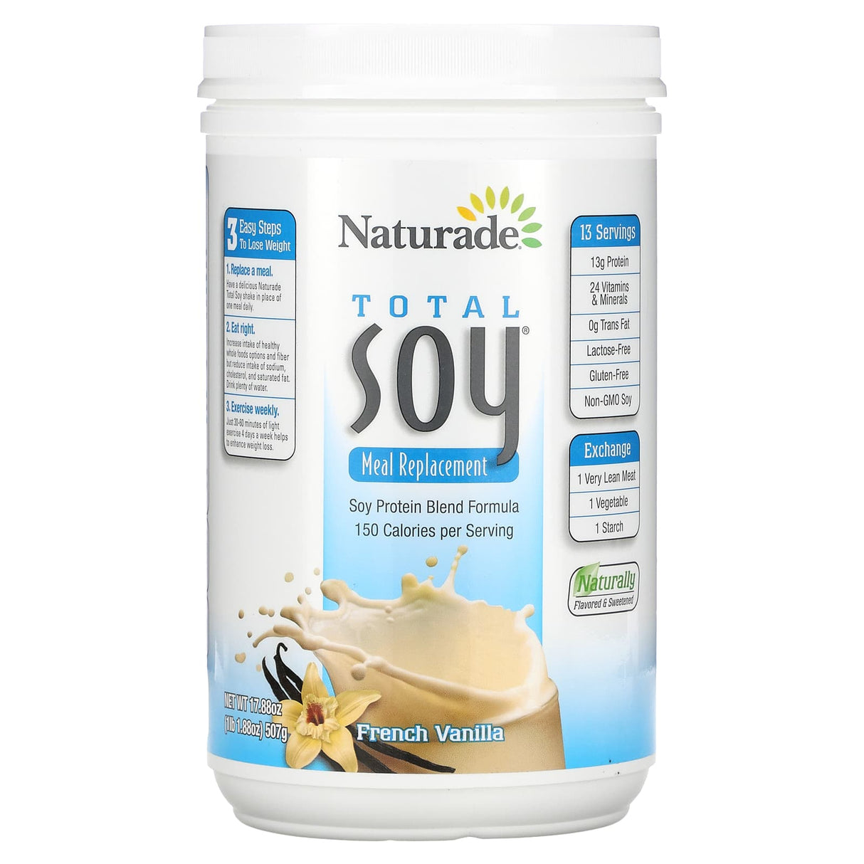 Naturade, Total Soy, Meal Replacement, Strawberry Cream, 17.88 oz (507 g) - Supply Center USA