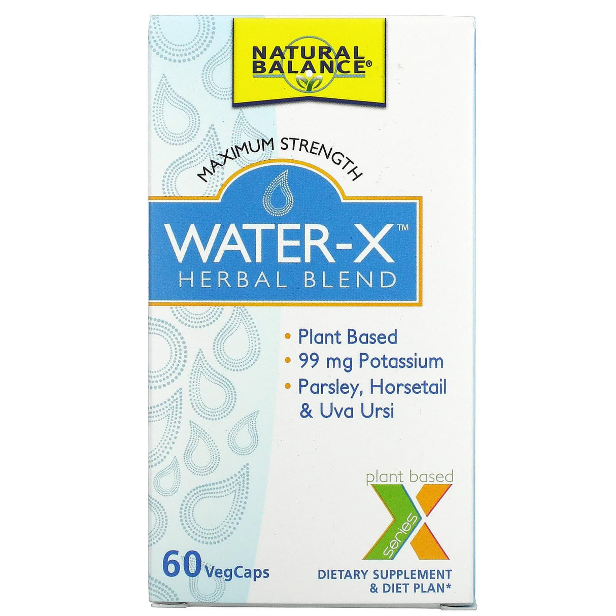 Natural Balance, Water-X, Herbal Blend, Maximum Strength, 60 VegCaps - Supply Center USA