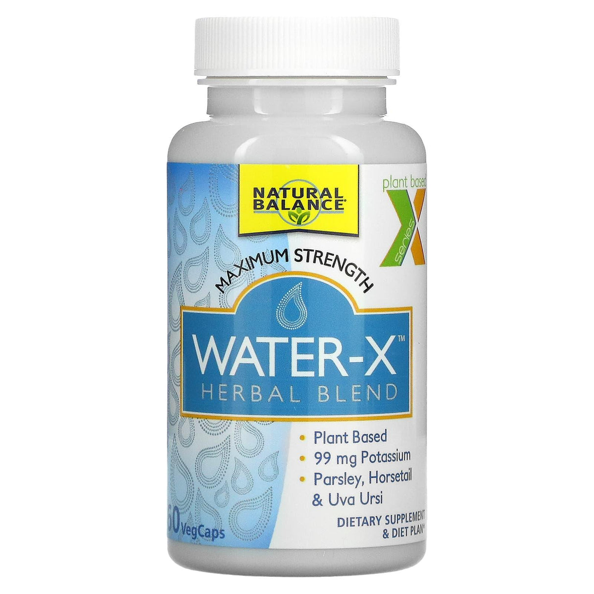 Natural Balance, Water-X, Herbal Blend, Maximum Strength, 60 VegCaps - Supply Center USA