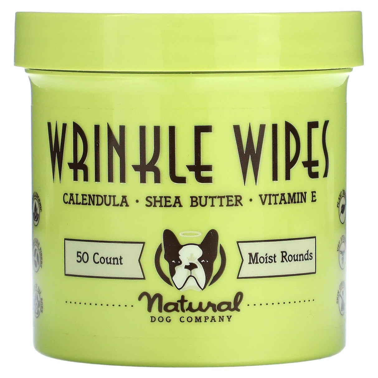 Natural Dog Company, Wrinkle Wipes, For Dogs, 50 Count - Supply Center USA