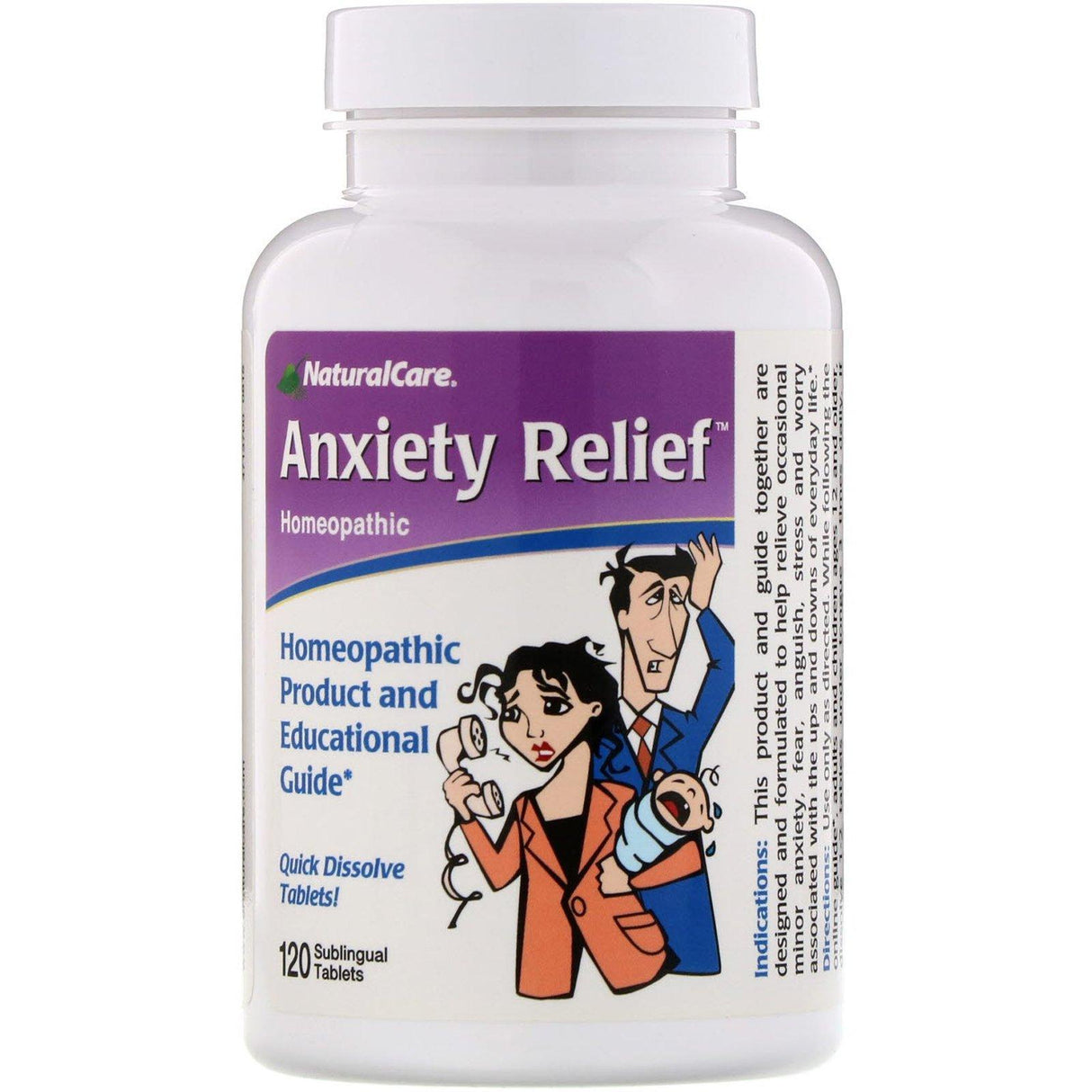 NaturalCare, Anxiety Relief, 120 Sublingual Tablets - Supply Center USA