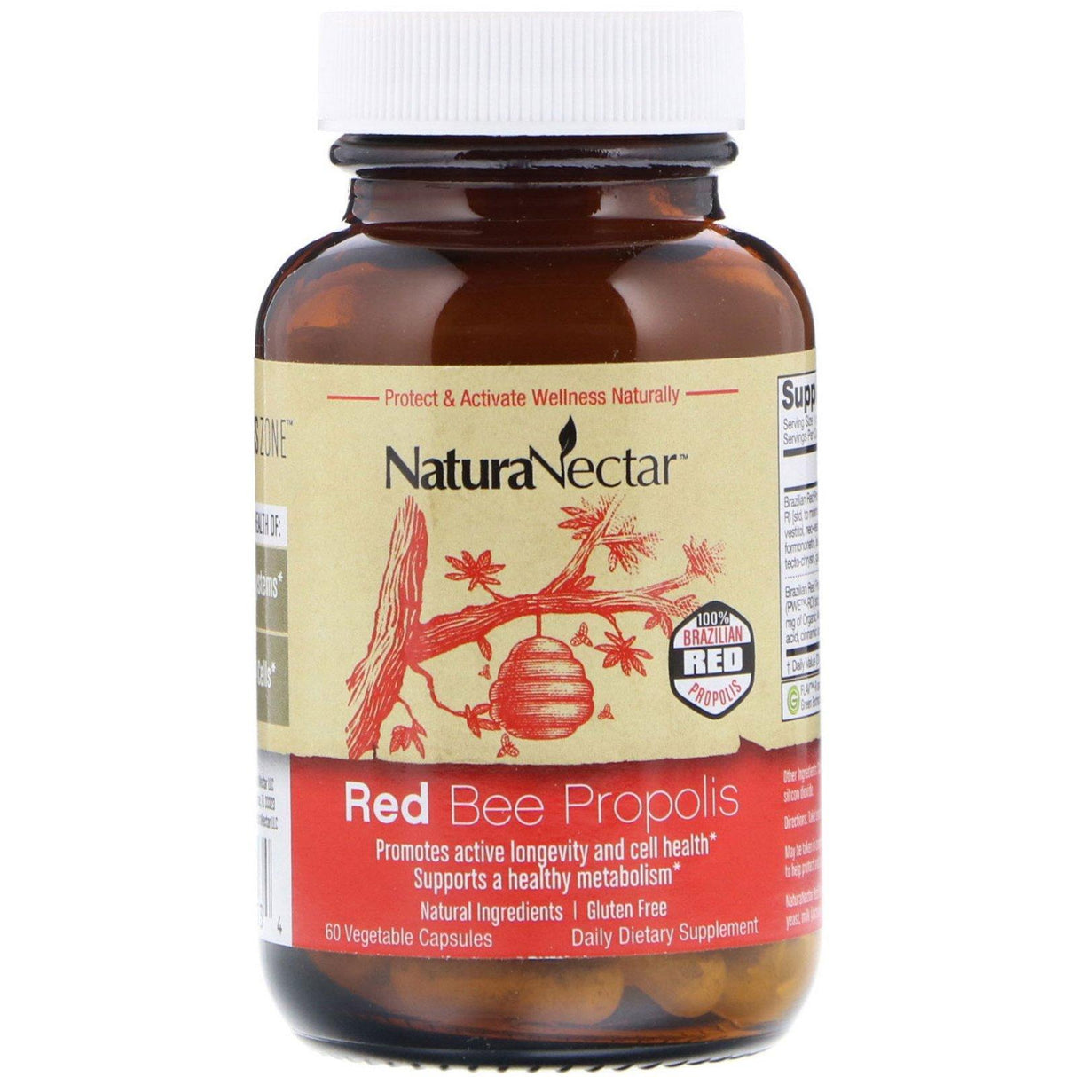NaturaNectar, Red Bee Propolis, 60 Vegetable Capsules - Supply Center USA