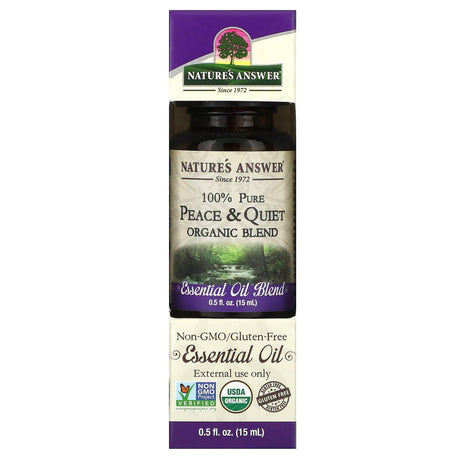 Nature's Answer, 100% Pure Essential Oil, Peace & Quiet Organic Blend, 0.5 fl oz (15 ml) - Supply Center USA