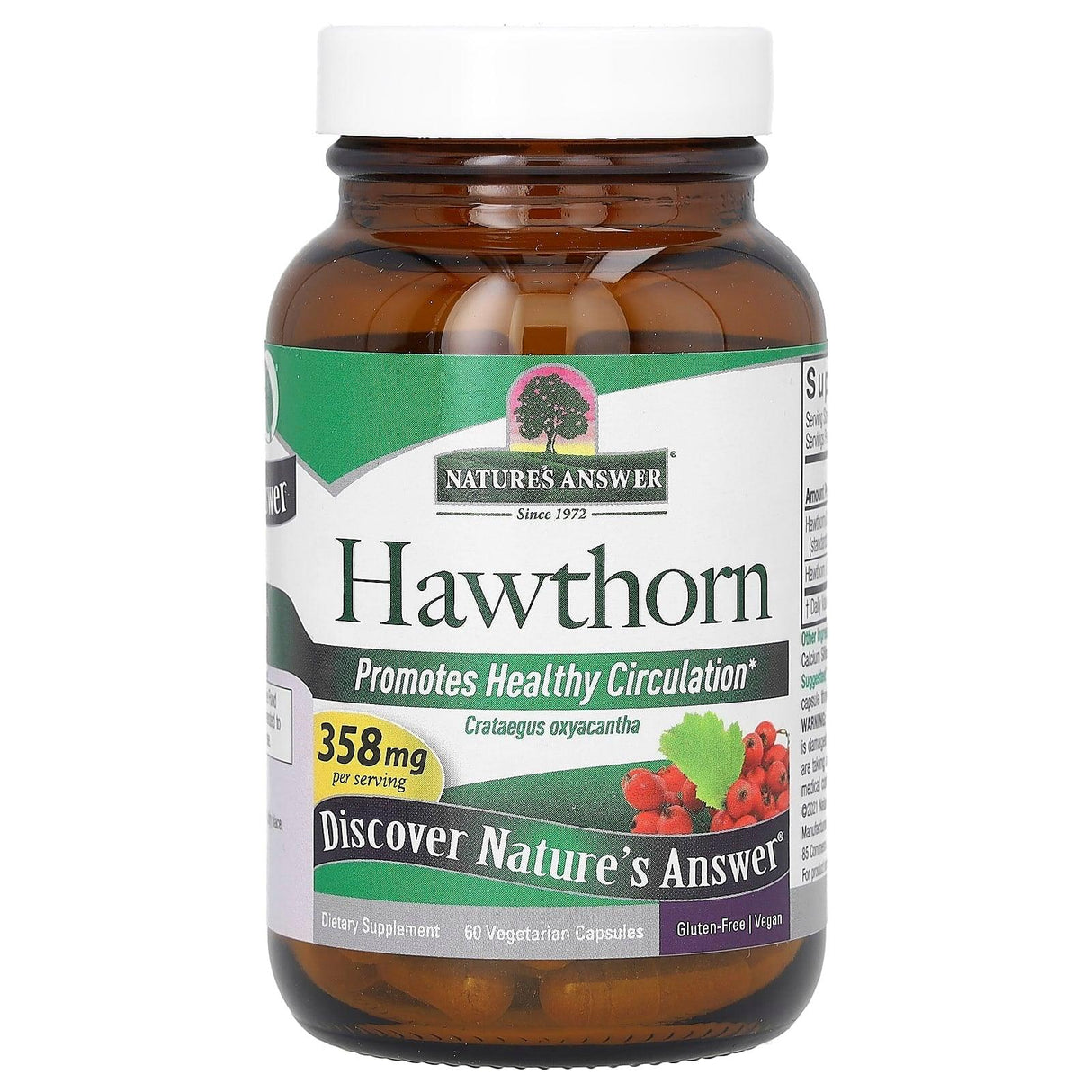Nature's Answer, Hawthorn, 358 mg, 60 Vegetarian Capsules - Supply Center USA