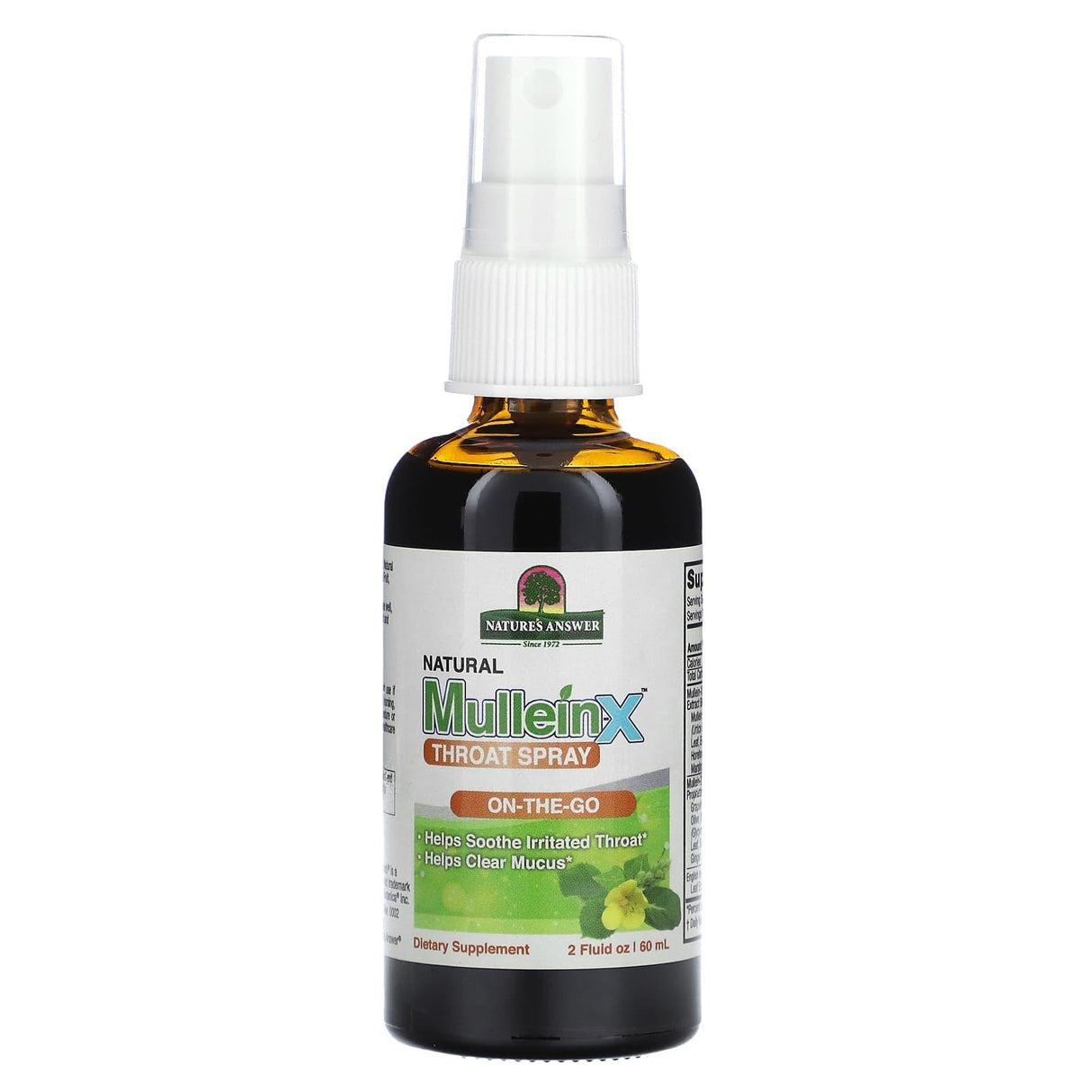 Nature's Answer, Natural MulleinX Throat Spray, 2 fl oz (60 ml) - Supply Center USA