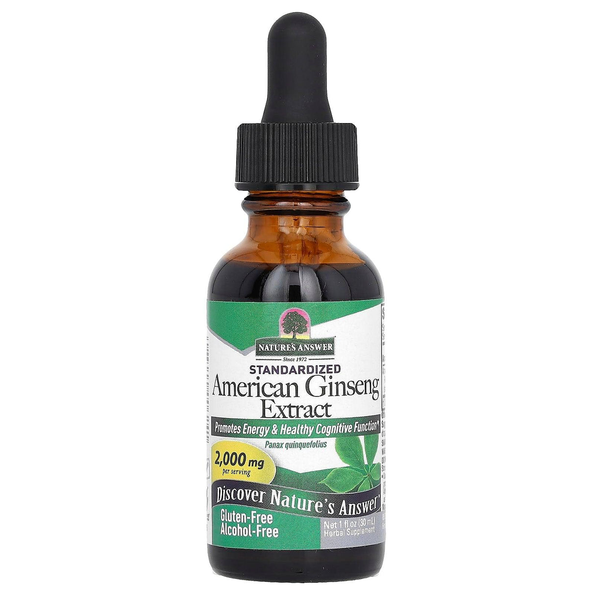 Nature's Answer, Standardized American Ginseng Extract, Alcohol-Free, 2,000 mg, 1 fl oz (30 ml) - Supply Center USA