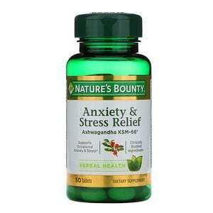 Nature's Bounty, Anxiety & Stress Relief, Ashwagandha KSM-66, 50 Tablets - Supply Center USA