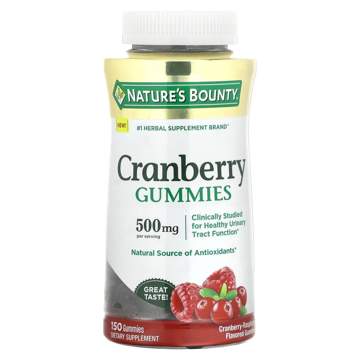 Nature's Bounty, Cranberry Gummies, Cranberry-Raspberry, 100 mg, 150 Gummies - Supply Center USA