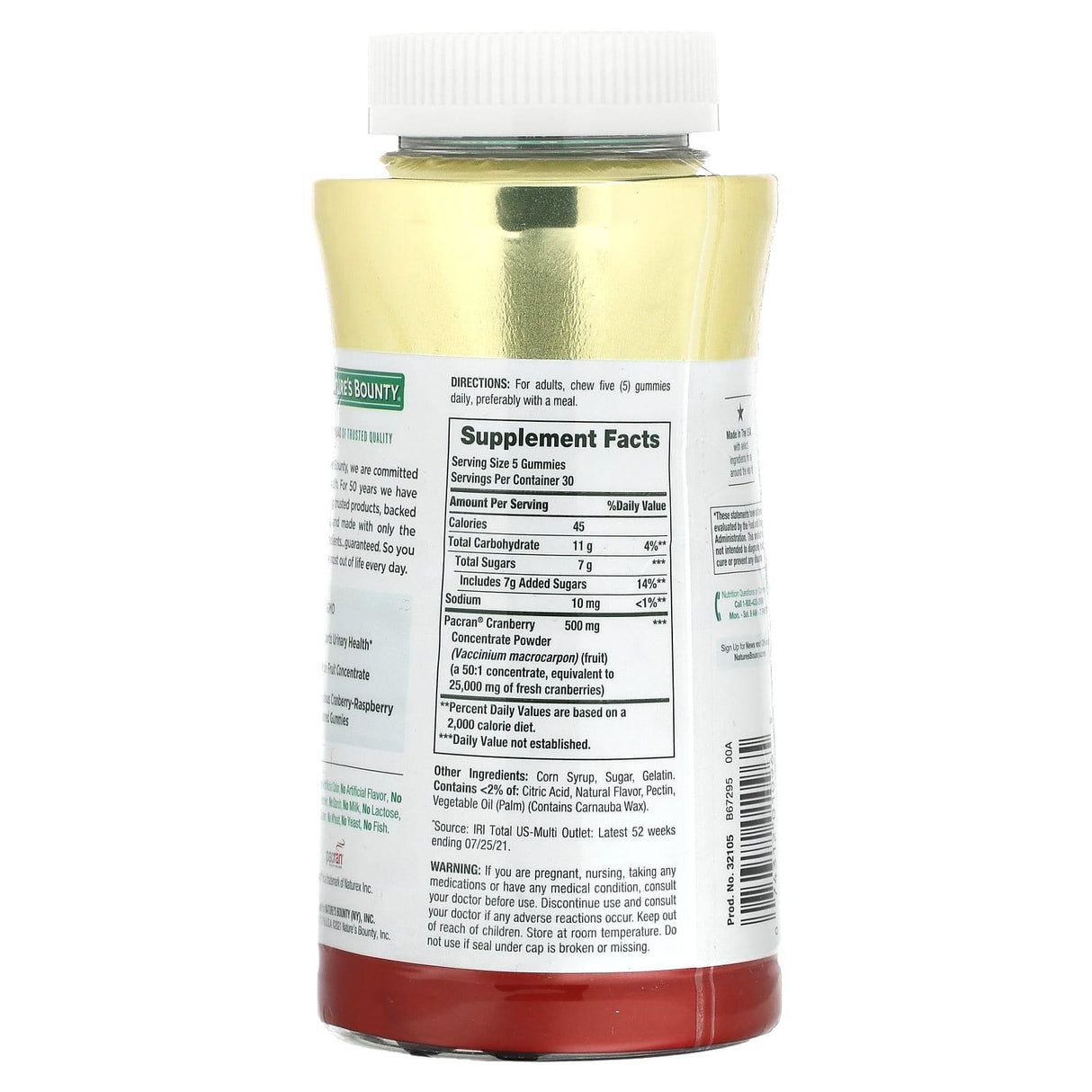 Nature's Bounty, Cranberry Gummies, Cranberry-Raspberry, 100 mg, 150 Gummies - Supply Center USA