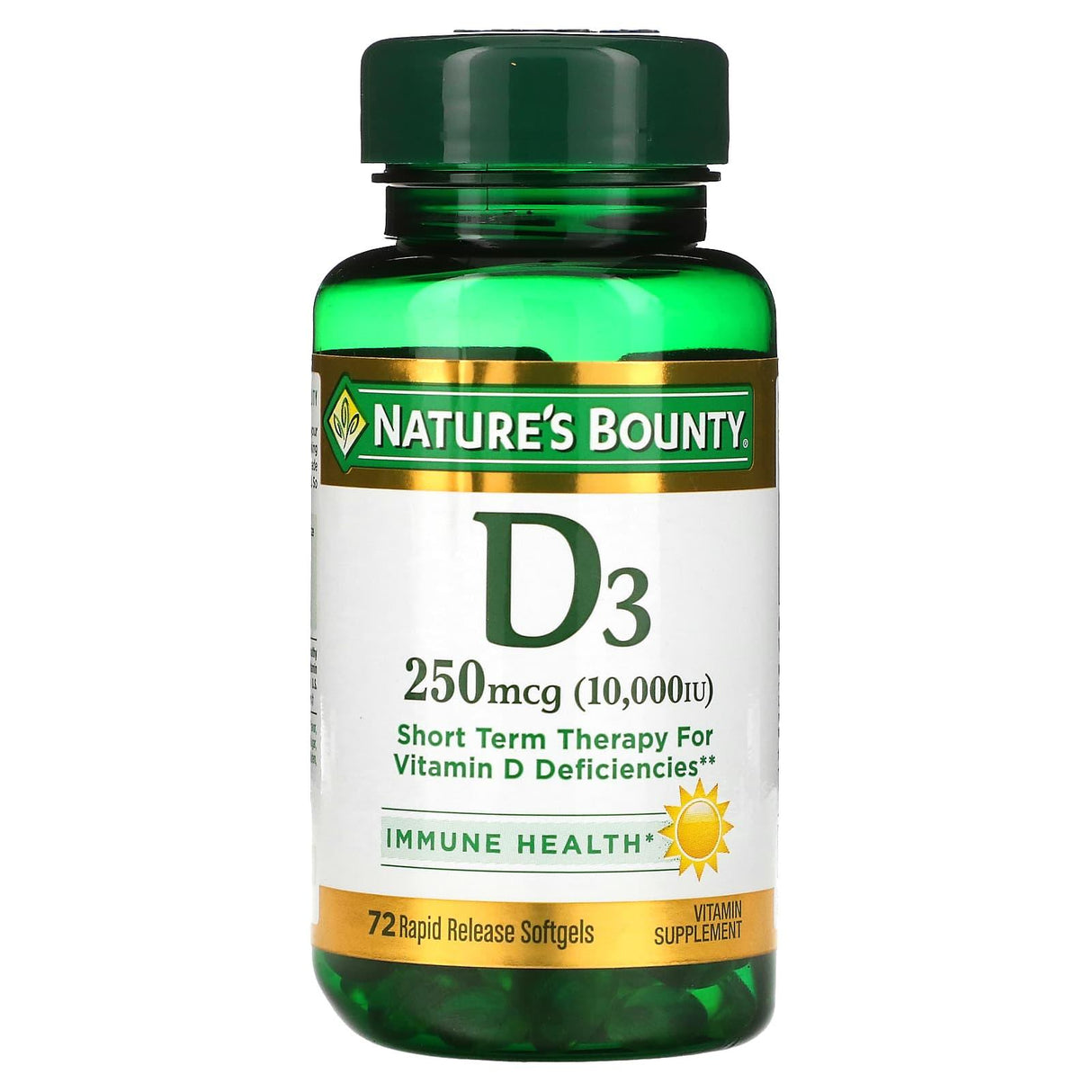Nature's Bounty, D3, 250 mcg (10,000 IU), 72 Rapid Release Softgels - Supply Center USA
