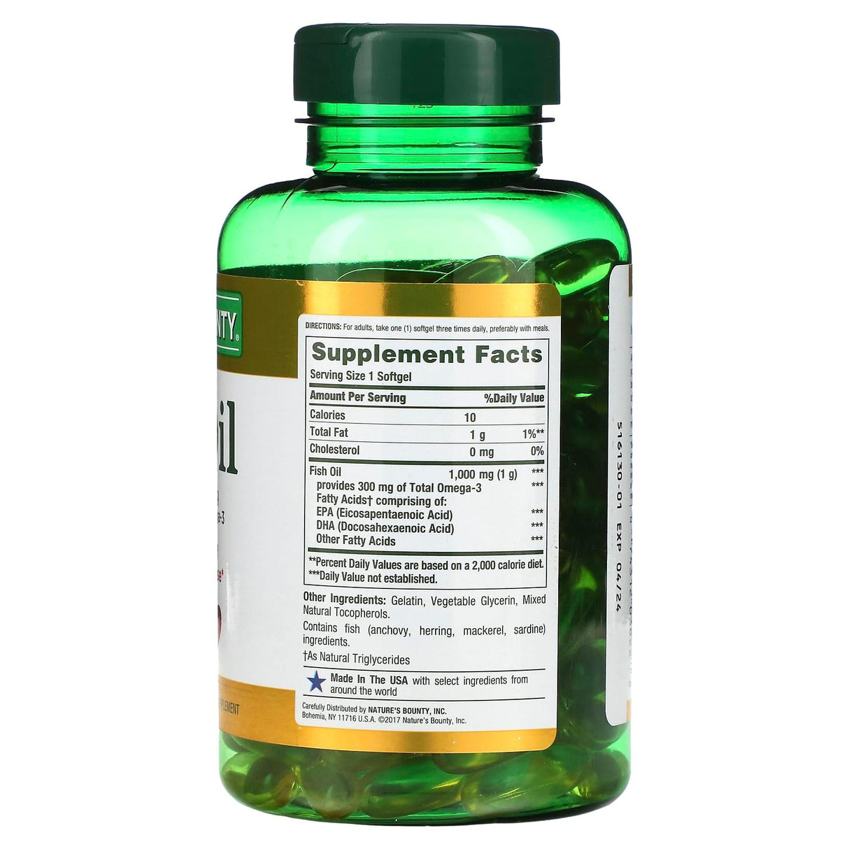 Nature's Bounty, Fish Oil, 1,000 mg, 145 Rapid Release Softgels - Supply Center USA