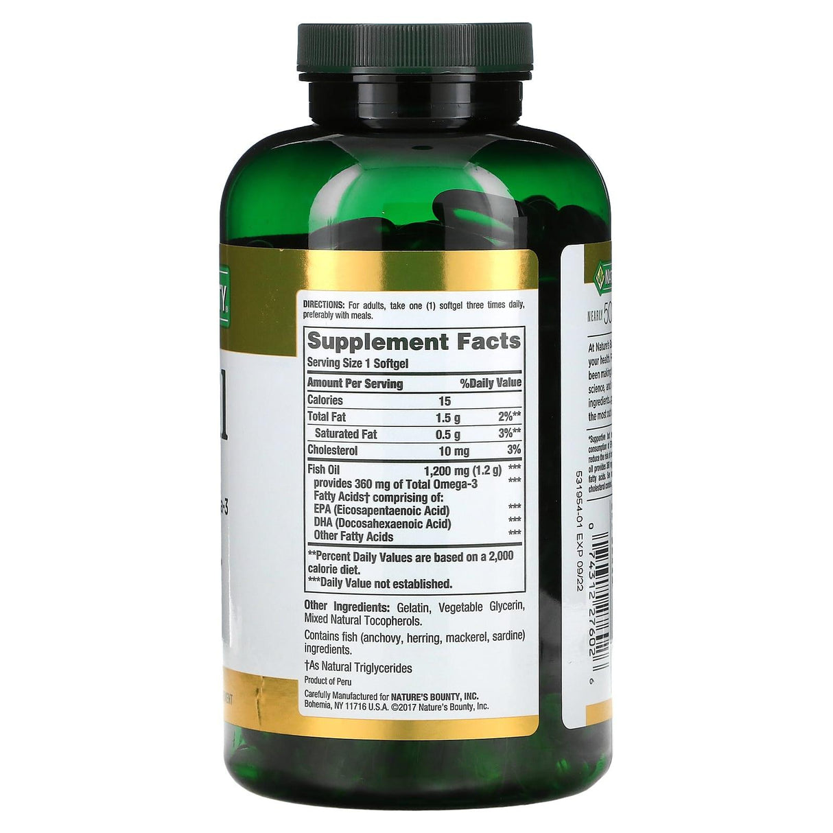 Nature's Bounty, Fish Oil, 1,200 mg, 320 Rapid Release Softgels - Supply Center USA