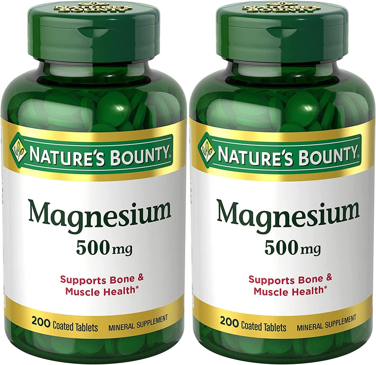 Nature'S Bounty Magnesium, Bone and Muscle Health, Whole Body Support, Tablets, 500 Mg, 200 Ct - Supply Center USA