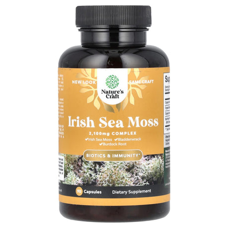 Nature's Craft, Irish Sea Moss, 2,100 mg, 90 Capsules (700 mg per Capsule) - Supply Center USA