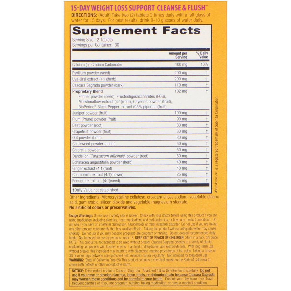 Nature's Secret, 15-Day Weight Loss Support, Cleanse & Flush, 60 Tablets - Supply Center USA