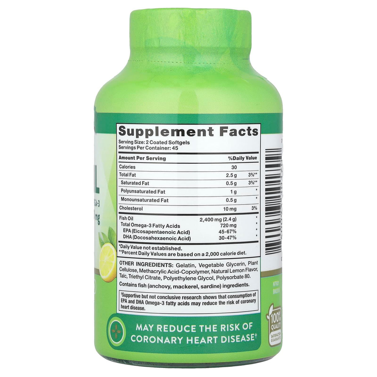 Nature's Truth, Fish Oil, Lemon, 90 Coated Softgels - Supply Center USA