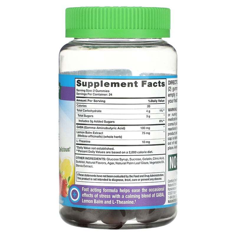 Nature's Truth, Stress Support + GABA, L-Theanine, Natural Lemon & Strawberry, 48 Gummies - Supply Center USA