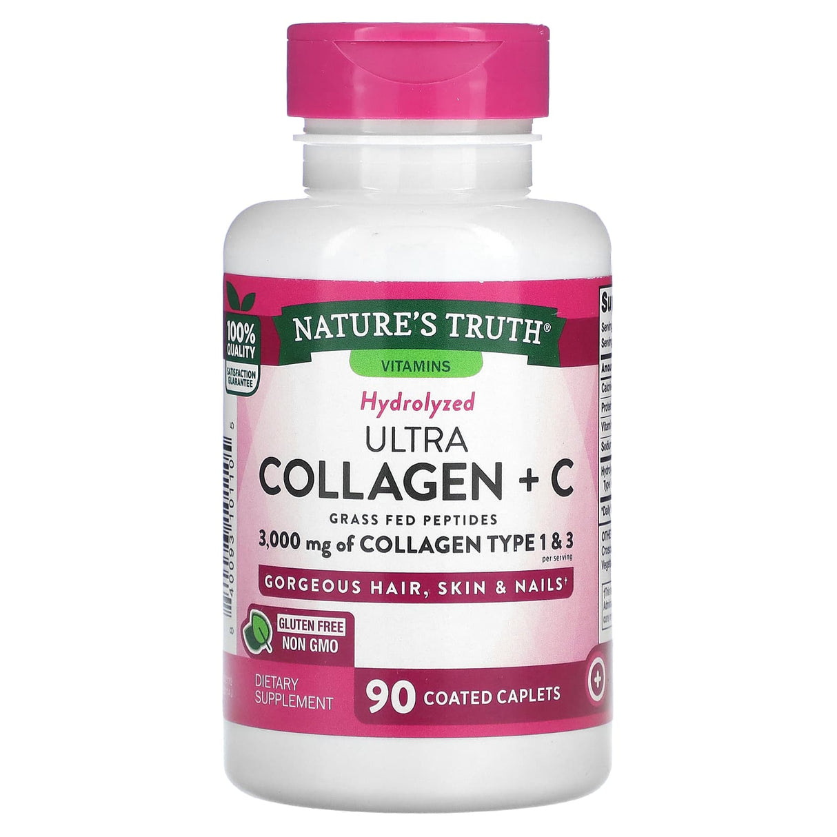 Nature's Truth, Ultra Collagen + C, 3,000 mg , 90 Coated Caplets - Supply Center USA