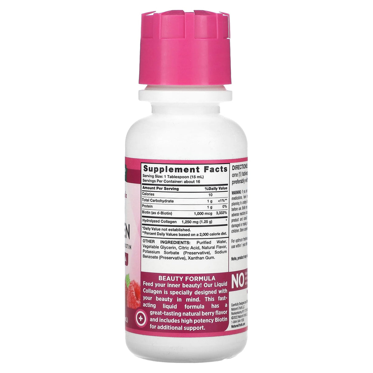 Nature's Truth, Vitamins, Liquid Collagen with Amino Acid Protein + Biotin, Berry, 8 fl oz (237 ml) - Supply Center USA