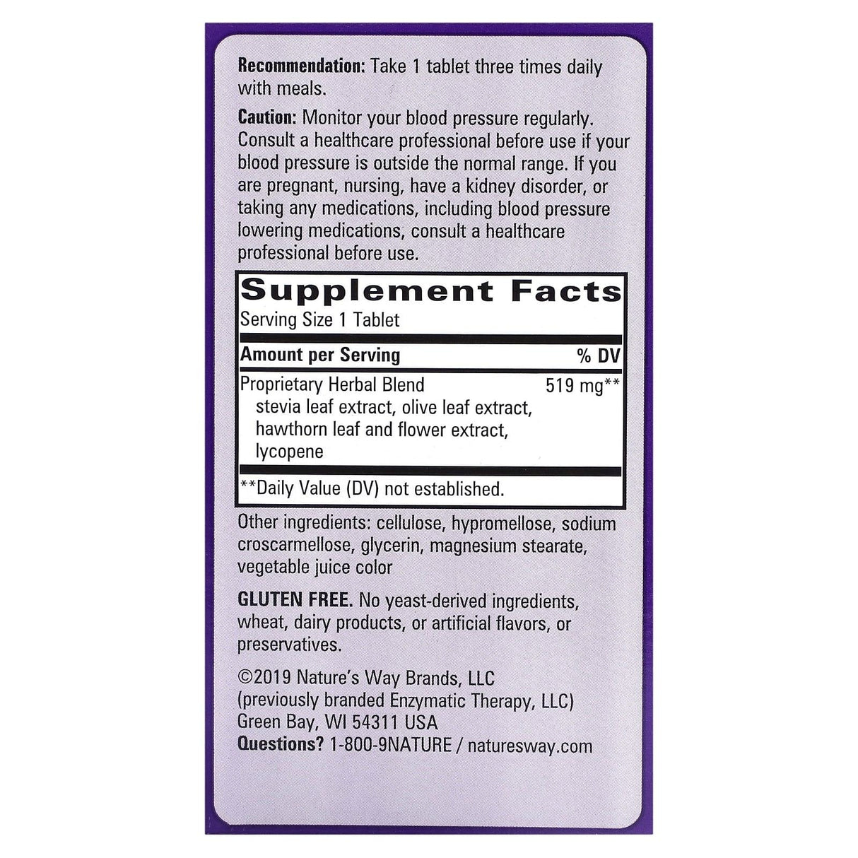 Nature's Way, BP Manager, 90 Tablets - Supply Center USA