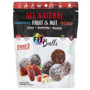 Nature's Wild Organic, All Natural, Snacking Fruit & Nut Bites, Fit Balls, Dates + Hazelnuts + Coconut, 5.1 oz (144 g) - Supply Center USA
