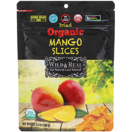 Nature's Wild Organic, Wild & Real, Organic Sliced & Dried Mango, 3.5 oz (100 g) - Supply Center USA