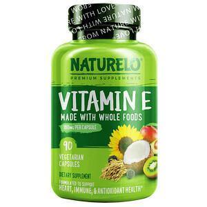 NATURELO, Vitamin E, Made with Whole Foods, 180 mg, 90 Vegetarian Capsules - Supply Center USA