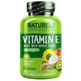 NATURELO, Vitamin E, Made with Whole Foods, 180 mg, 90 Vegetarian Capsules - Supply Center USA