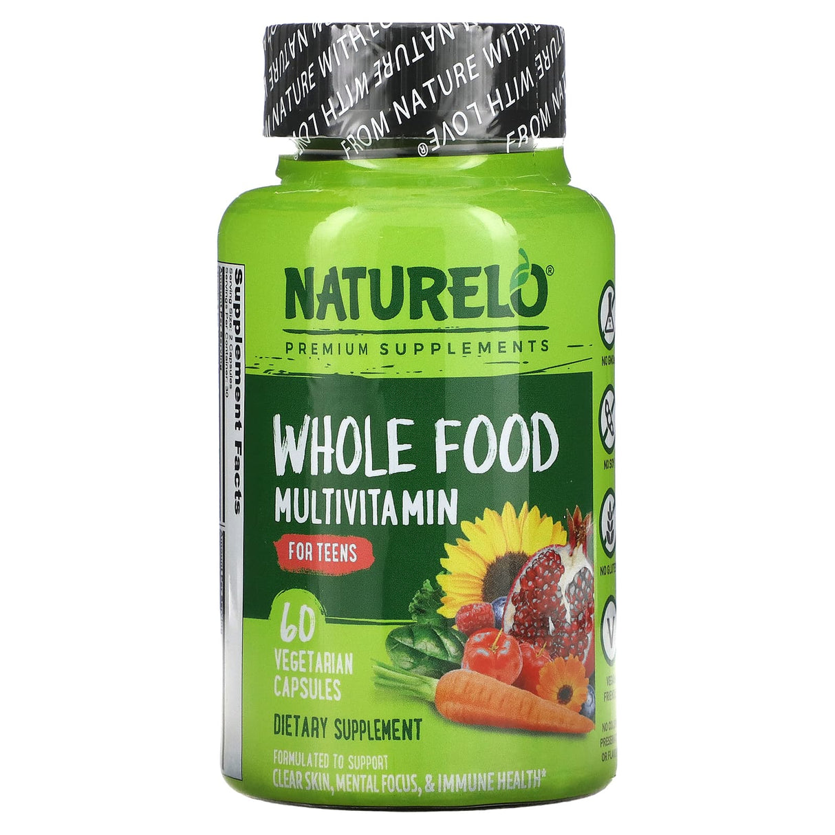 NATURELO, Whole Food Multivitamin for Teens, 60 Vegetarian Capsules - Supply Center USA