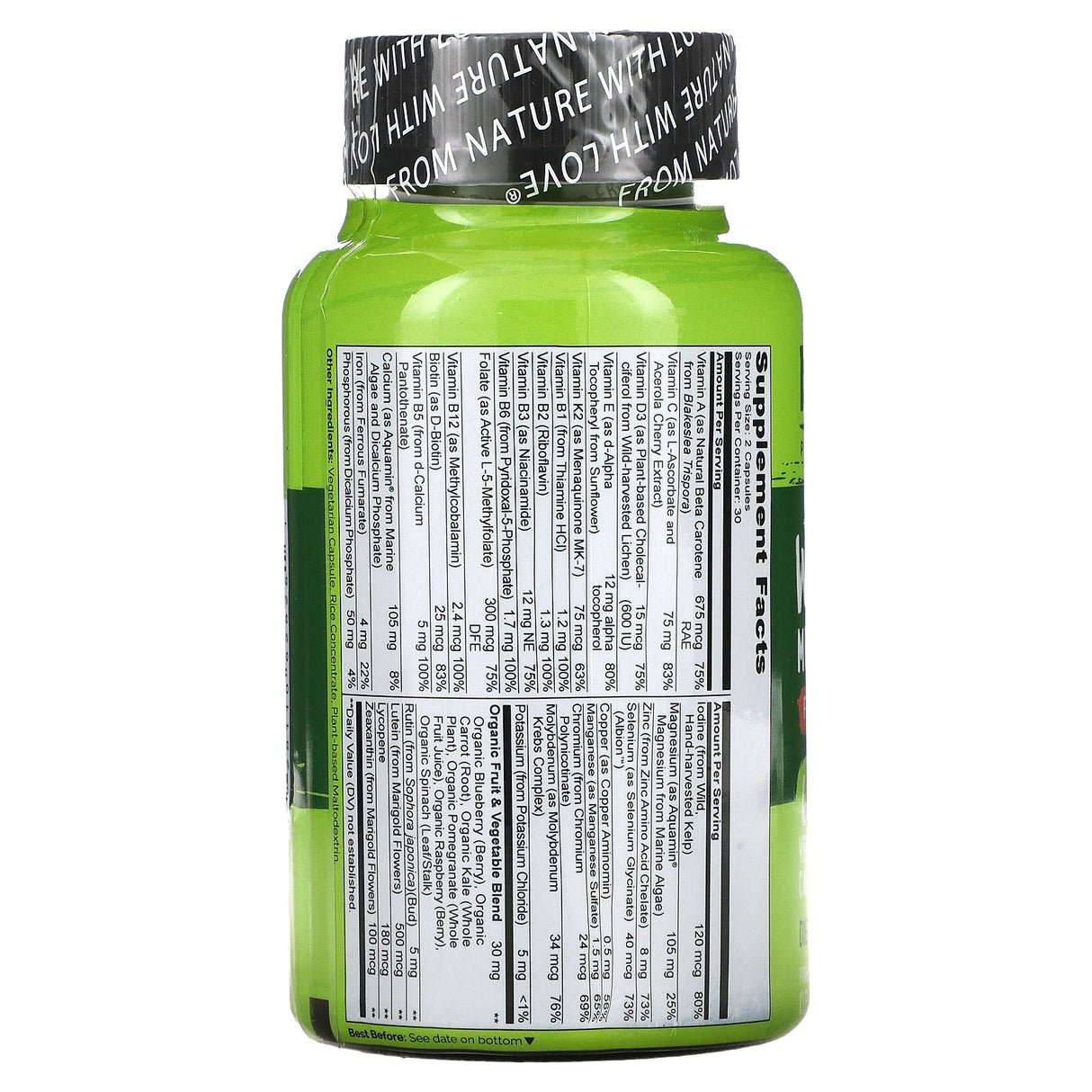NATURELO, Whole Food Multivitamin for Teens, 60 Vegetarian Capsules - Supply Center USA