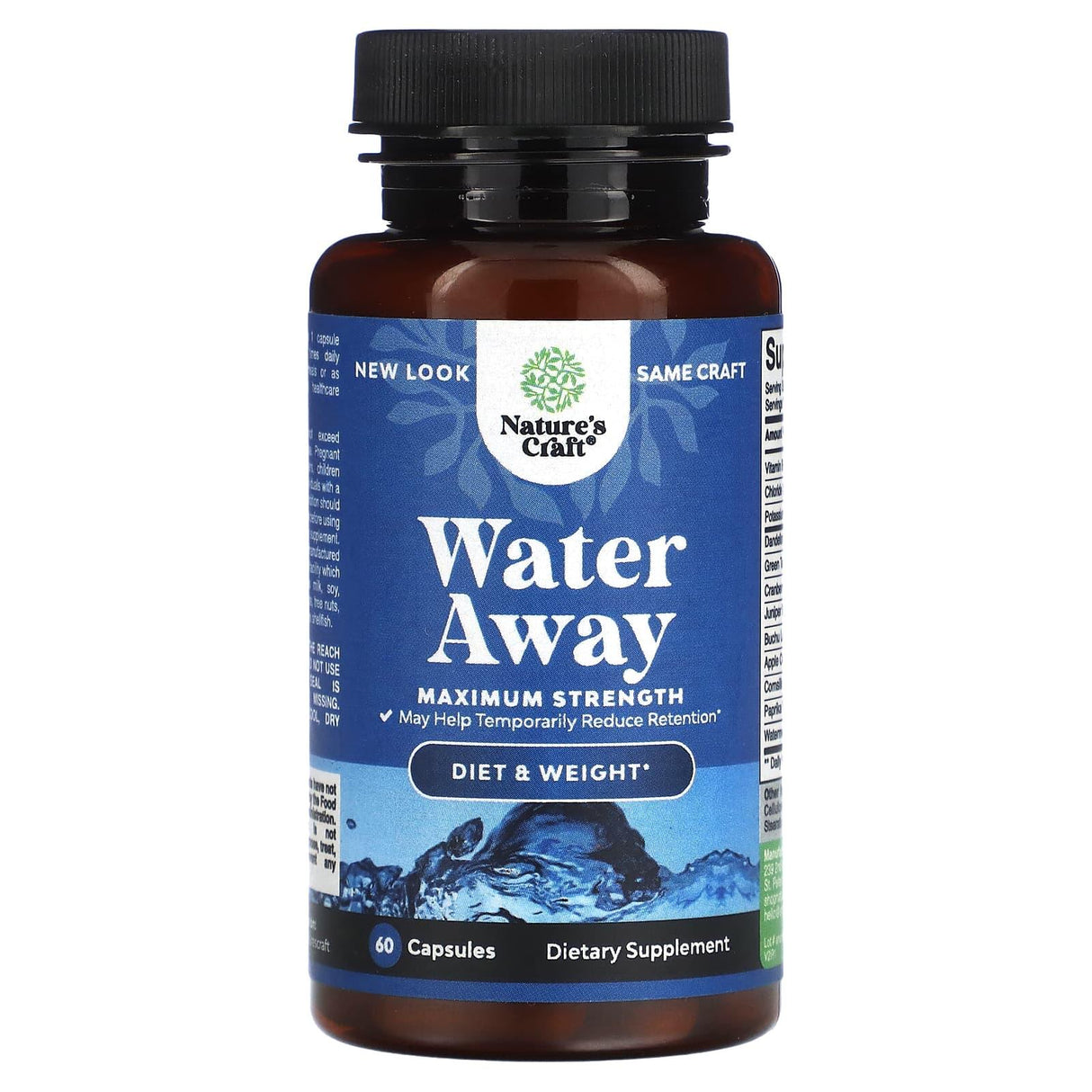 Natures Craft, Water Away, Maximum Strength, 60 Capsules - Supply Center USA