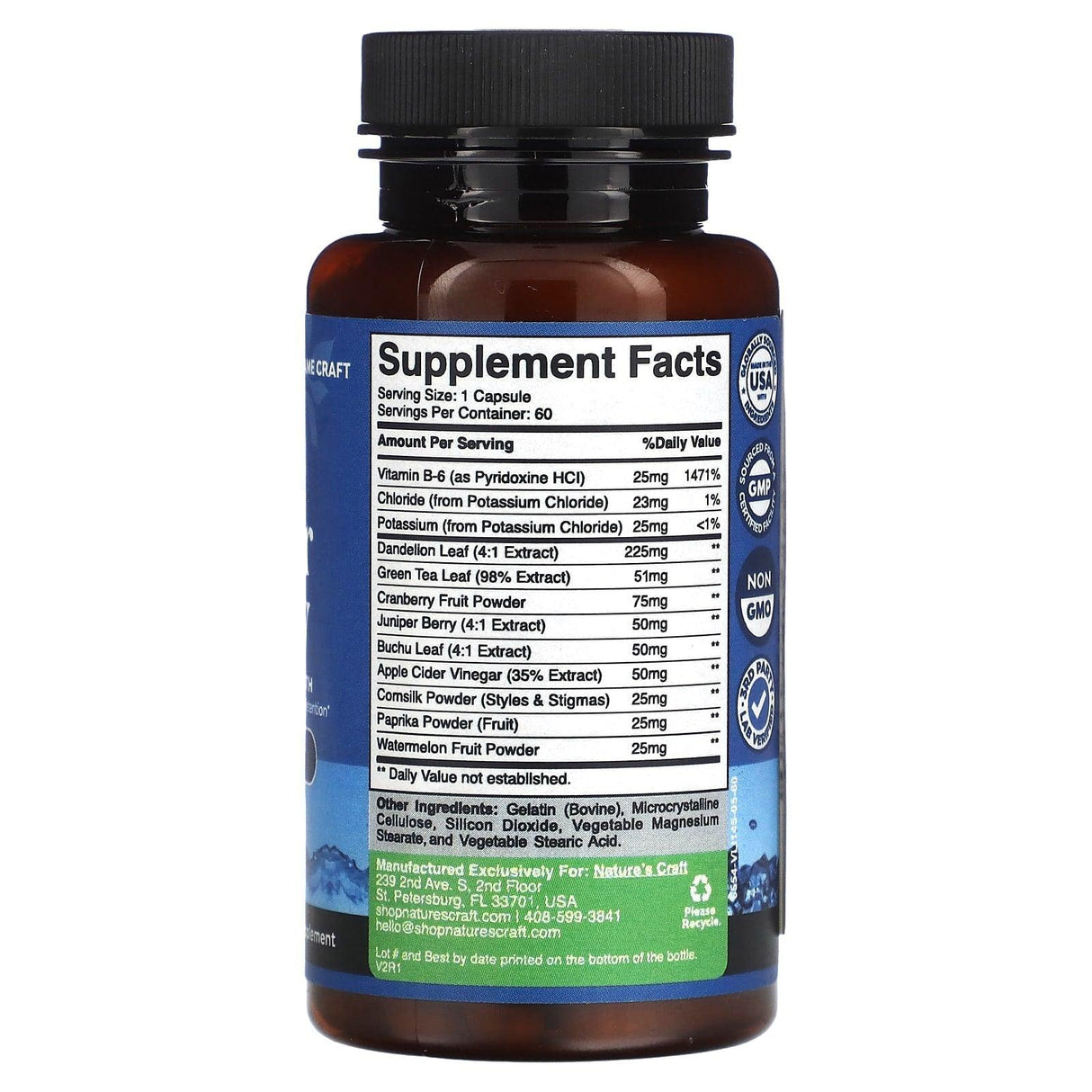 Natures Craft, Water Away, Maximum Strength, 60 Capsules - Supply Center USA