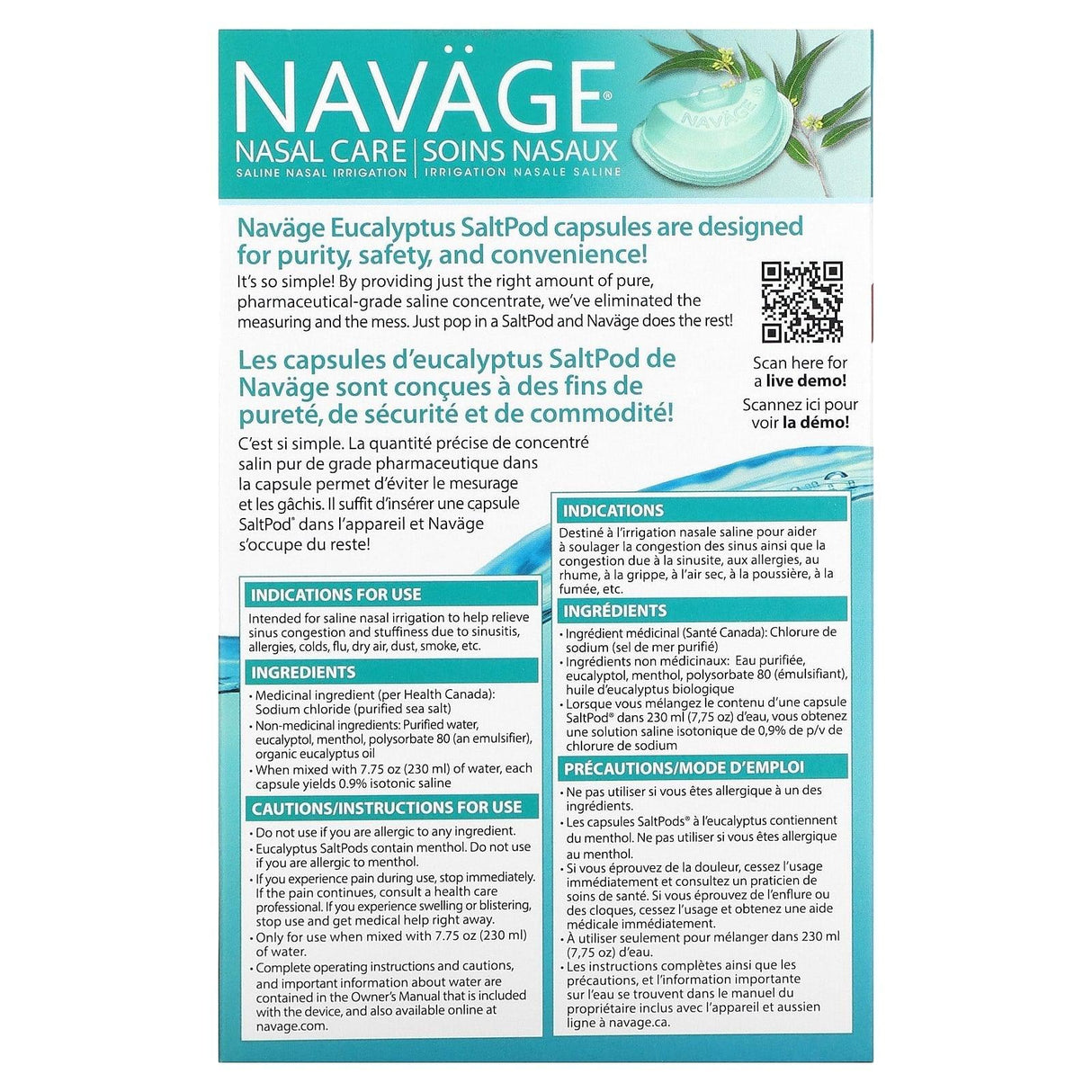 Navage, Nasal Care, Saline Nasal Irrigation, Saltpod Original, 30 Saline Concentrate Capsules - Supply Center USA