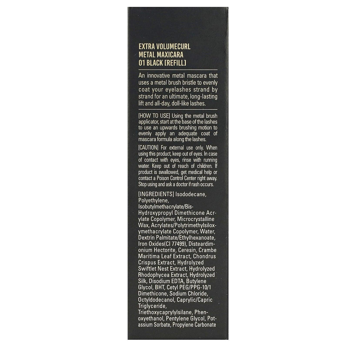 Neogen, Extra Volumecurl Metal Maxicara Refill, 01 Black, 0.13 fl oz (4 ml) - Supply Center USA