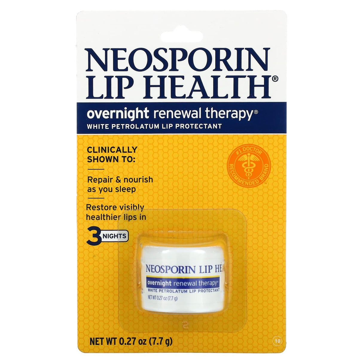 Neosporin, Overnight Renewal Therapy, White Petrolatum Lip Protectant, 0.27 oz (7.7 g) - Supply Center USA
