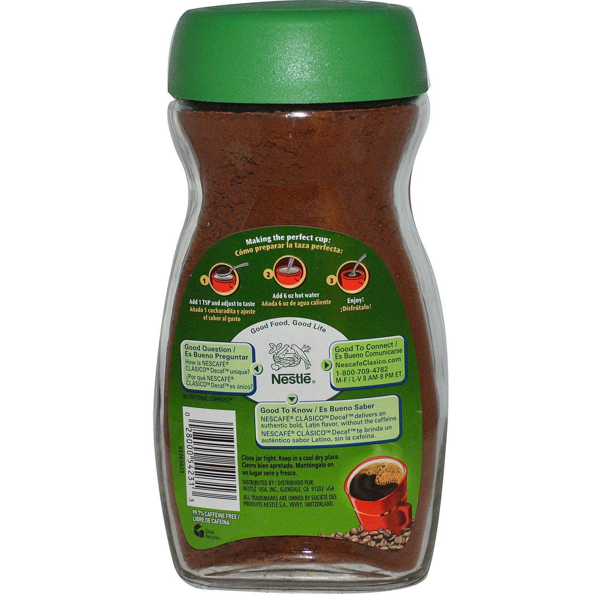 Nescafé, Clasico, Pure Instant Decaffeinated Coffee, Decaf, Dark Roast, 7 oz (200 g) - Supply Center USA