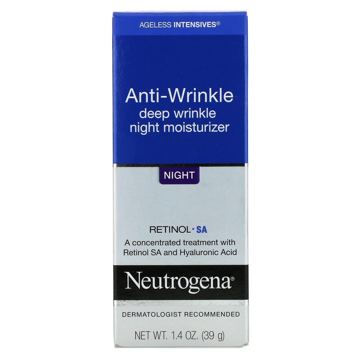 Neutrogena, Anti-Wrinkle Deep Wrinkle Night Moisturizer, Night, 1.4 oz (39 g) - Supply Center USA