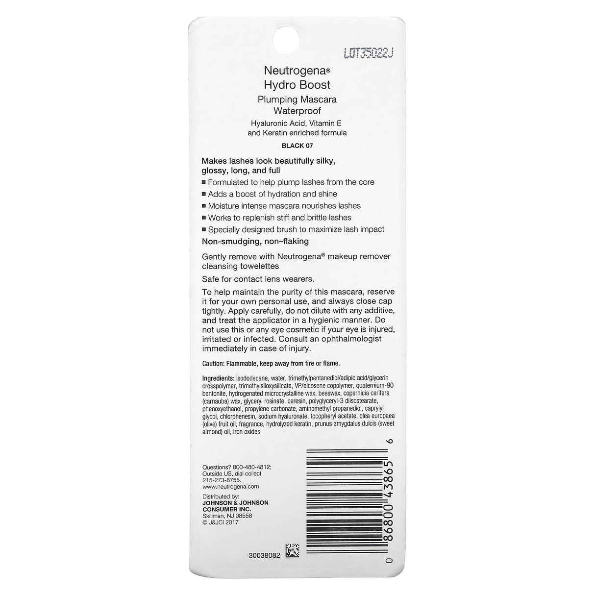 Neutrogena, Hydro Boost Plumping Mascara, Waterproof, Black, 0.21 oz (6 g) - Supply Center USA