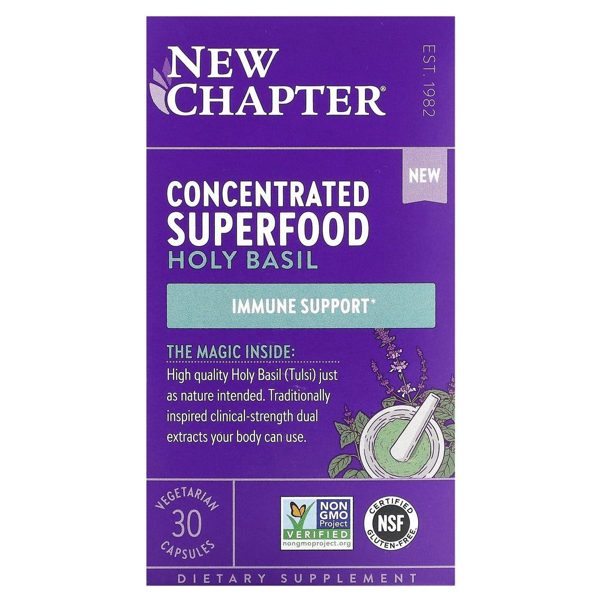 New Chapter, Concentrated Superfood Holy Basil, 30 Vegetarian Capsules - Supply Center USA