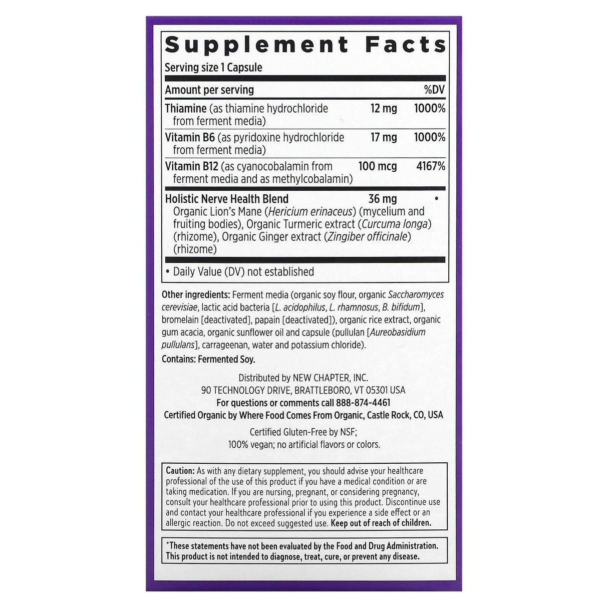 New Chapter, Holistic Nerve Health, 30 Capsules - Supply Center USA