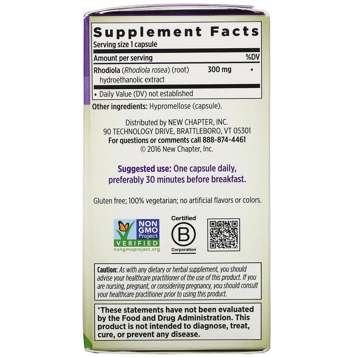 New Chapter, Rhodiola Force 300, 30 Vegetarian Capsules - Supply Center USA