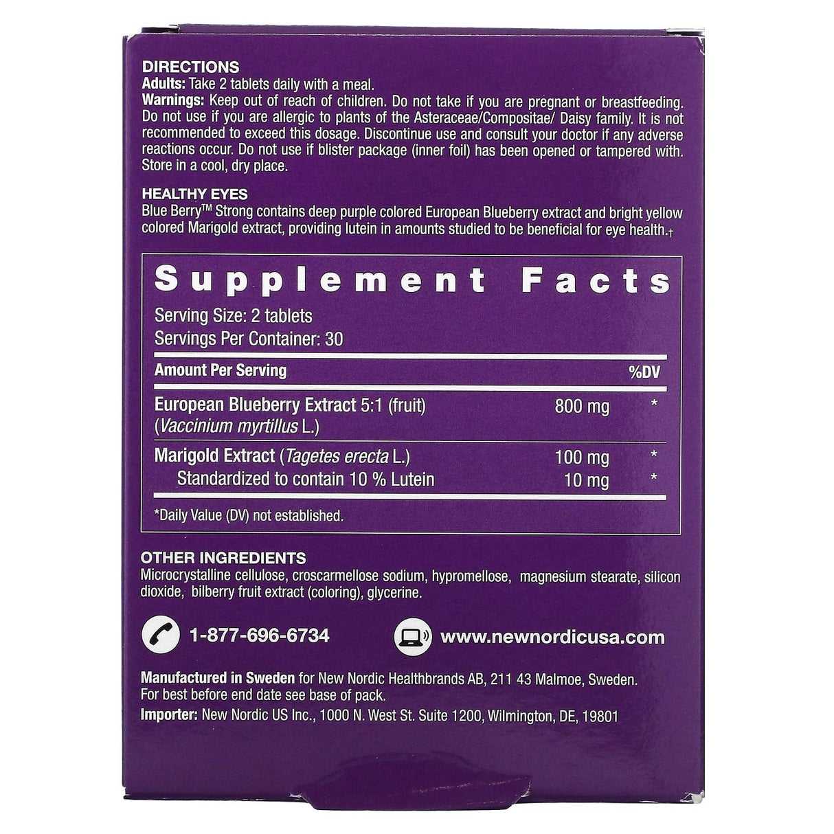New Nordic US Inc, Blue Berry Strong, 120 Tablets - Supply Center USA