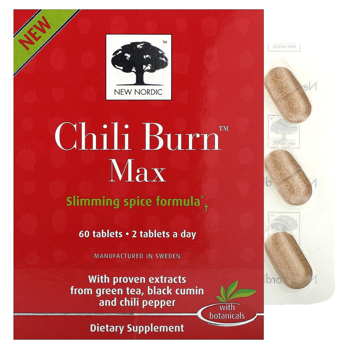 New Nordic US Inc, Chili Burn Max, 60 Tablets - Supply Center USA