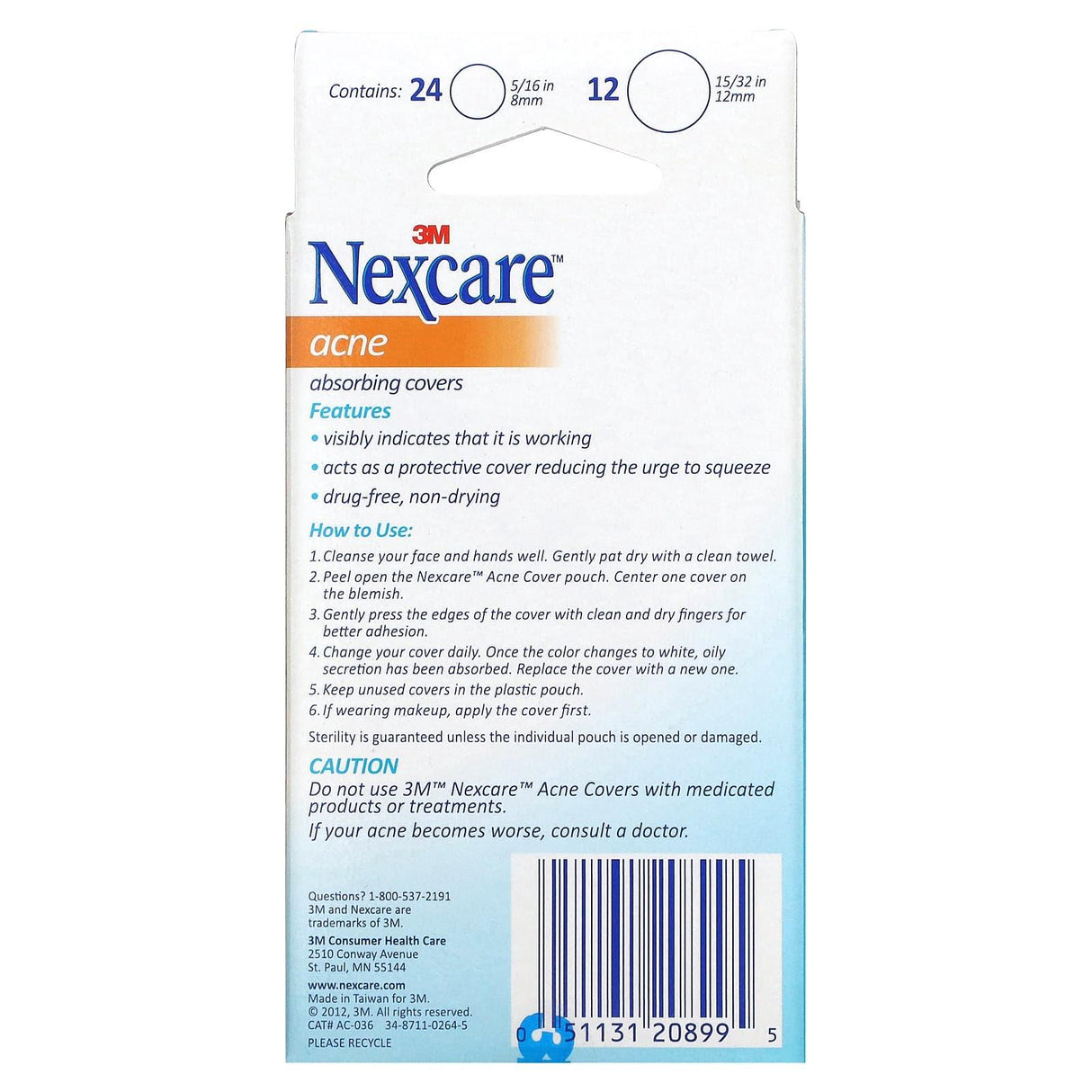 Nexcare, Acne Absorbing Covers, 36 Assorted Covers - Supply Center USA