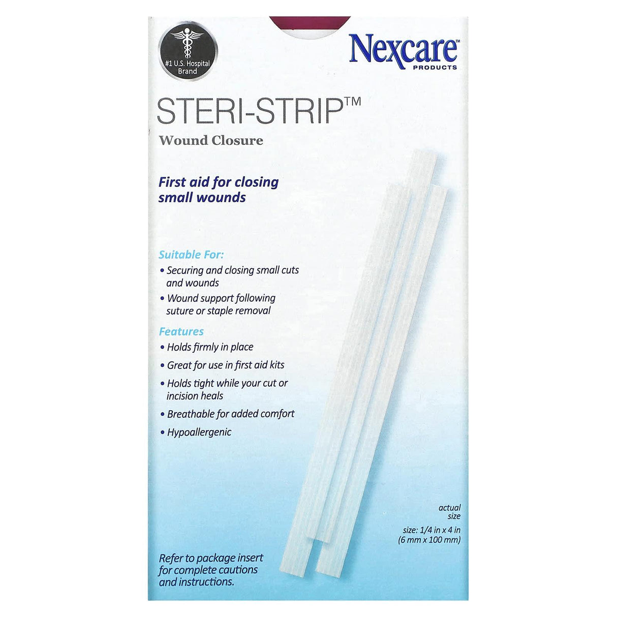 Nexcare, Steri-Strip Wound Closure, 30 Sterile Strips - Supply Center USA