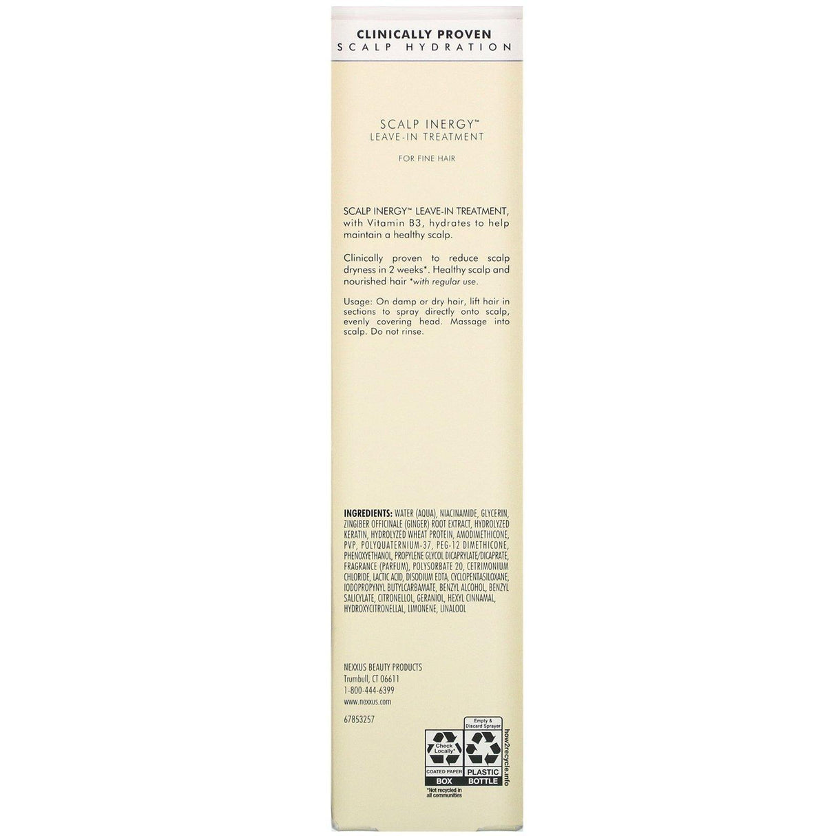 Nexxus, Scalp Inergy, Leave-in Treatment, 3.3 fl oz (100 ml) - Supply Center USA
