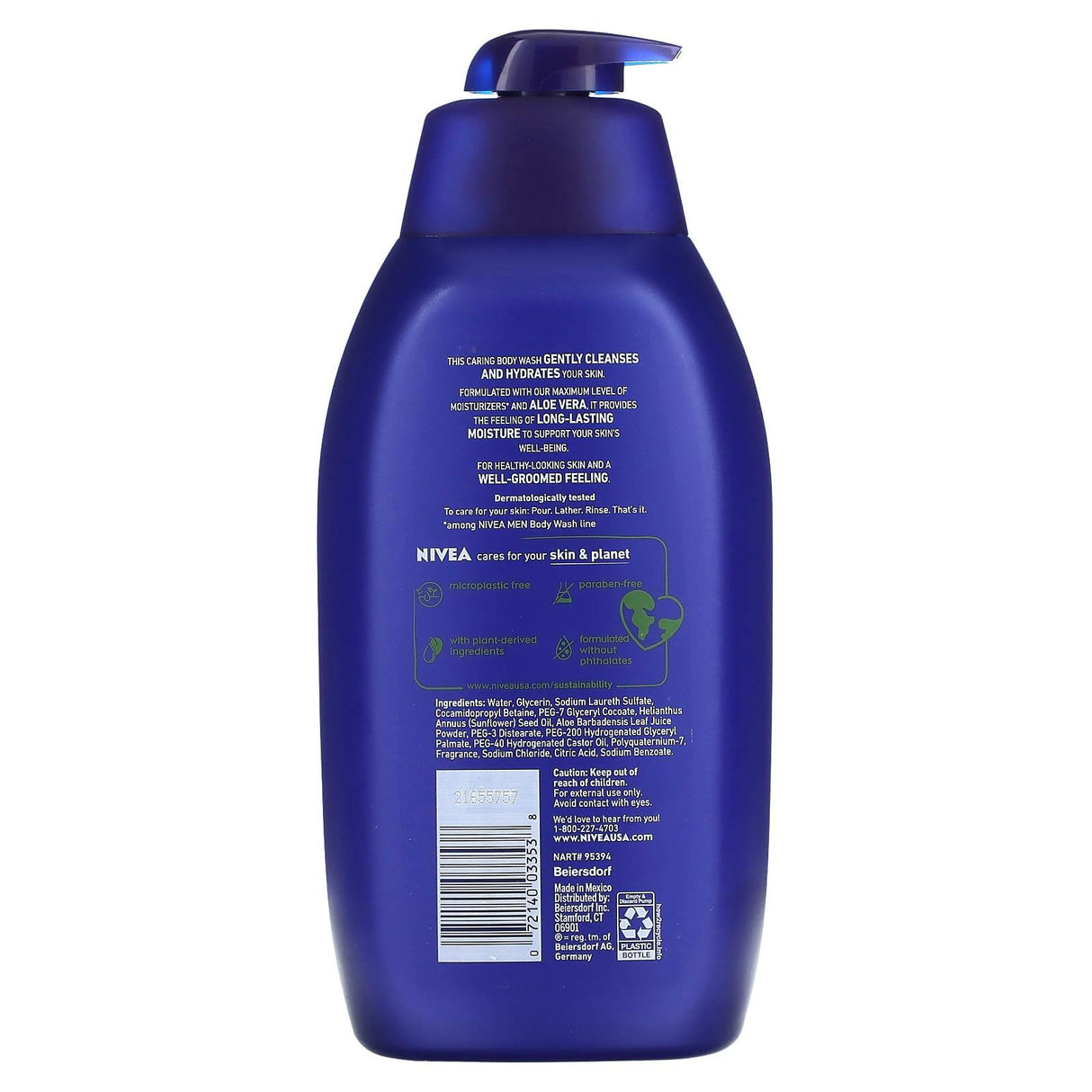 Nivea, Men, Maximum Hydration Body Wash with Aloe Vera, 30 fl oz (887 ml) - Supply Center USA